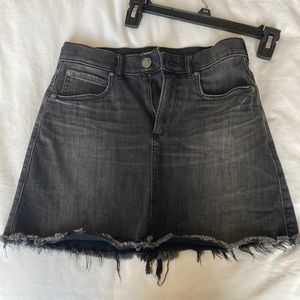 Black distressed Express denim skirt